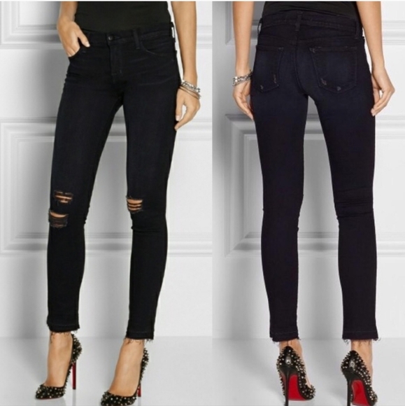 J Brand The Skinny Leg Jeans In Blacklash Distressed - Picture 1 of 16